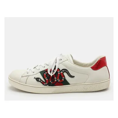 Gucci White Leather Ace Low Top Sneakers