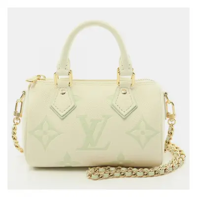 Louis Vuitton White Monogram Empreinte Nano Speedy Handbag