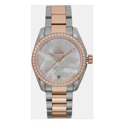 Omega MOP 18k Rose Gold Stainless Steel Seamaster Aqua Terra 231.25.39.21.55.001 Automatic Women