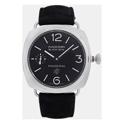 Panerai Black Stainless Steel Radiomir Black Seal PAM00380 Manual Winding Men's Wristwatch 44mm