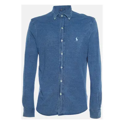 Ralph Lauren Blue Cotton Featherweight Mesh Button Down Shirt