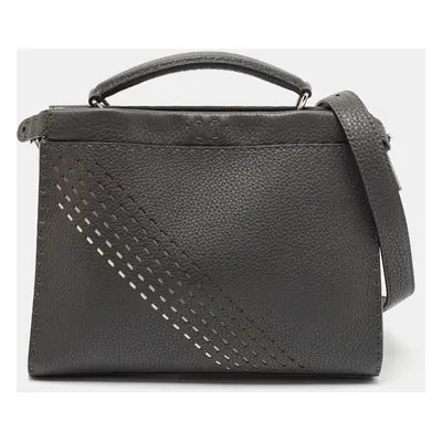 Fendi Grey Leather Mini Peekaboo Iconic Fit Briefcase