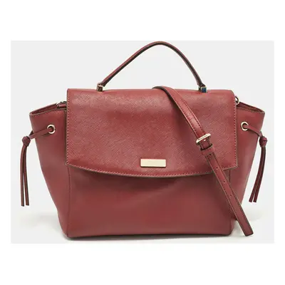 Kate Spade Maroon Leather Way Lilah Top Handle Bag