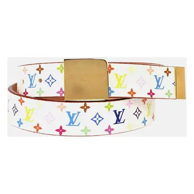 Louis Vuitton White Multicolor Canvas Belt