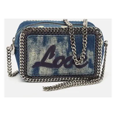 Stella McCartney Blue Denim Love Falabella Camera Crossbody Bag