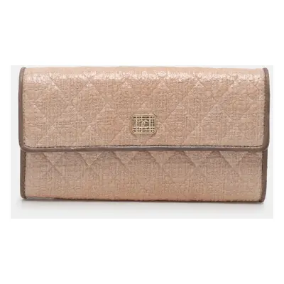 Chanel Beige Coated Tweed CC Flap Wallet