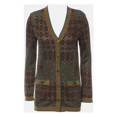 Chanel Multicolor Viscose Metallic Button-Up Cardigan FR Women