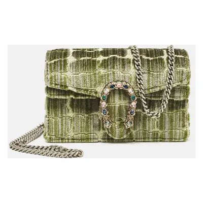 Gucci Green Velvet Super Mini Dionysus Shoulder Bag