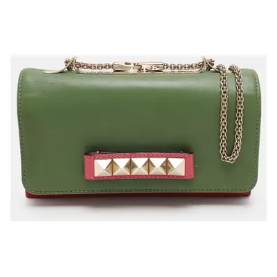 Valentino Multicolor Leather Rockstud Va Va Voom Chain Clutch