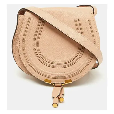 Chloe Beige Leather Marcie Shoulder Bag