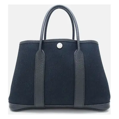 Hermes Black Canvas & Leather Garden Party TPM Handbag