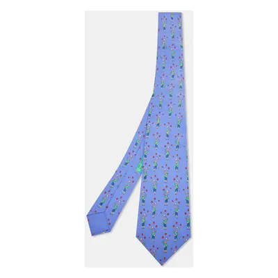 Hermès Blue Butterfly Catcher Silk Classic Tie