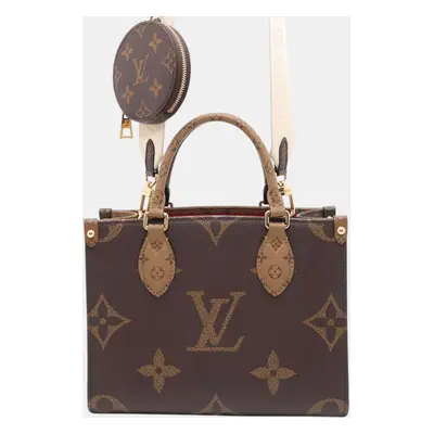 Louis Vuitton Red Monogram Reverse Canvas Monogram Giant PM Onthego Tote Bag