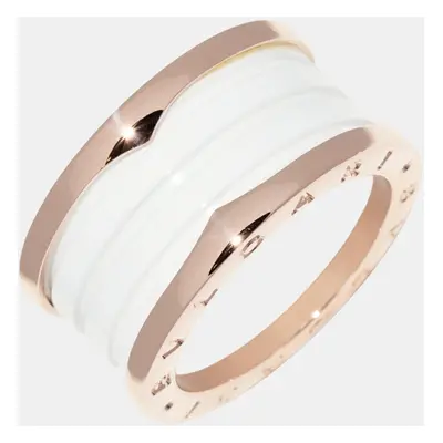 Bvlgari 18K Rose Gold and Ceramic B.Zero1 Band Ring EU