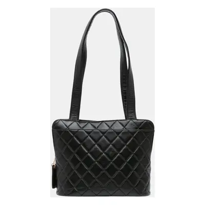 Chanel Black Quilted Lambskin Shoulder Bag