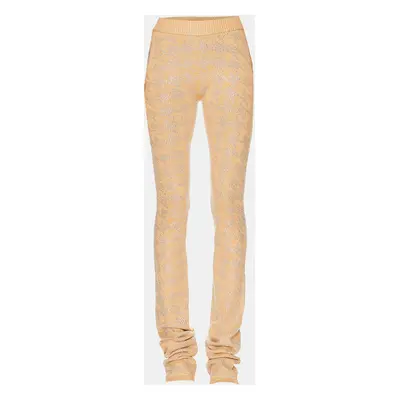 Retrofete Beige Rhinestone Embellished Rib Knit Desiree Sweatpants