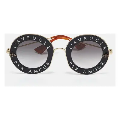 Gucci Black/Gold Gradient GG0113S L'aveugle Par Amour Round Sunglasses