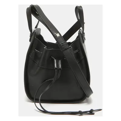 Loewe Black Leather Mini Hammock Drawstring Shoulder Bag