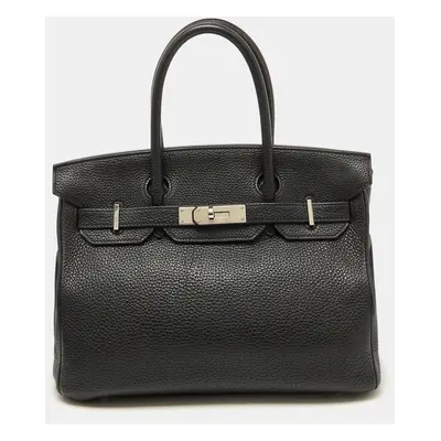 Hermes Black Togo Taurillon Leather Palladium Finish Birkin Bag