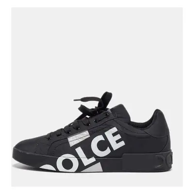 Dolce & Gabbana Black Nylon Portofino Low Top Sneakers Size