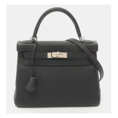 Hermes Black Togo Leather Kelly Tote Bag