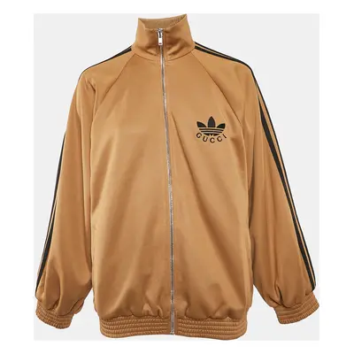 Gucci X Adidas Camel Brown Jersey Zip-Up Sweatshirt Jacket