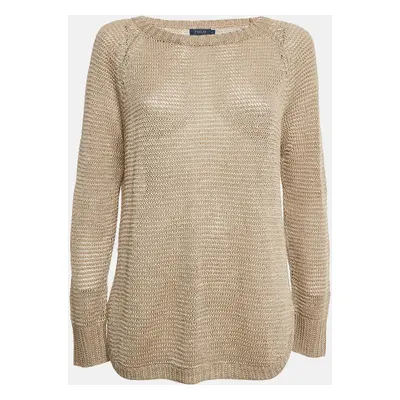 Polo Ralph Lauren Beige Linen Knit Sweater