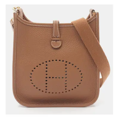 Hermes Brown Leather Evelyne TPM Crossbody Bag