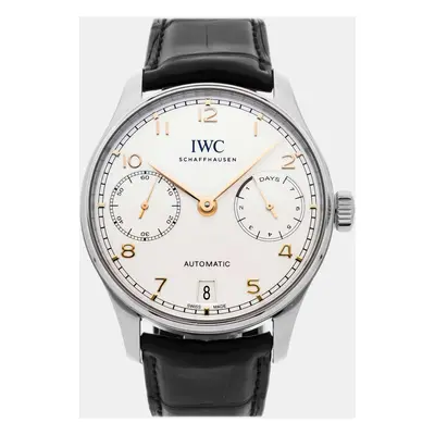 IWC Silver Stainless Steel Portugieser IW5007-04 Automatic Men's Wristwatch mm