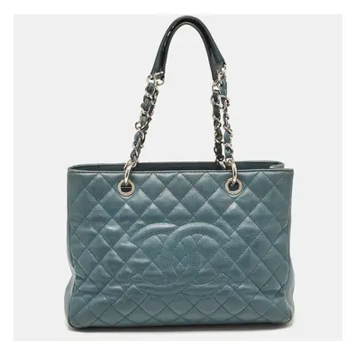 Chanel Blue Quilted Caviar Leather GST Tote