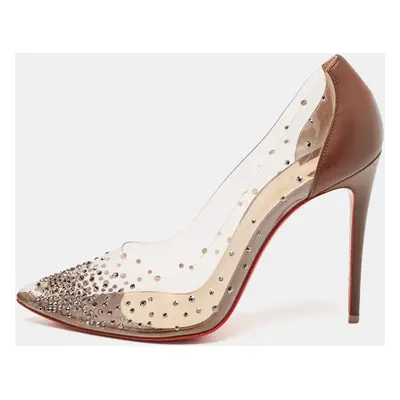 Christian Louboutin Transparent Leather and PVC Degrastrass Pumps Size 38.5