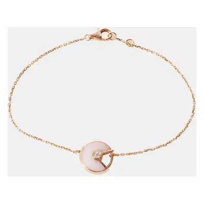 Cartier 18K Rose Gold and Diamond Amulette Chain Bracelet