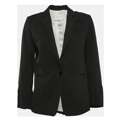 Sandro Black Gabardine Single Breasted Blazer