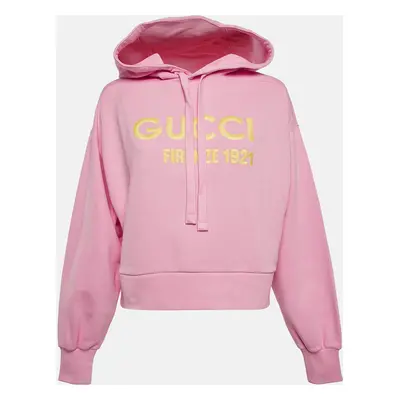 Gucci Pink Embroidered Cotton Sweatshirt Hoodie