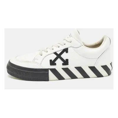 Off-White White Leather Vulcanised Lace Up Sneakers Size