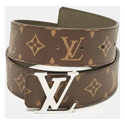 Louis Vuitton Khaki Green Monogram Canvas LV Initiales Reversible Belt