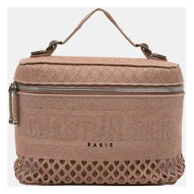 Dior Pink Mesh Embroidered Diortravel Vanity Case