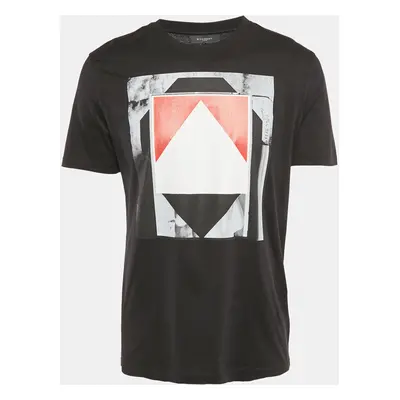 Givenchy Black Printed Cotton Crew Neck T-Shirt