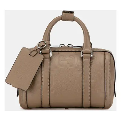 Gucci Brown Mini Leather Jumbo GG Duffle Bag