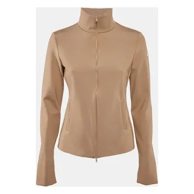 Max Mara Beige Jersey High Neck Zip-Up Jacket