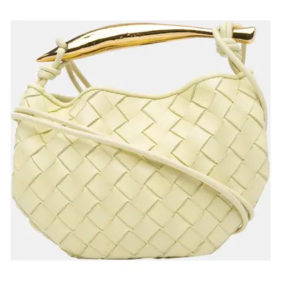 Bottega Veneta Yellow Baby Lambskin Intrecciato Sardine Bag