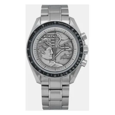 Omega Silver Stainless Steel Speedmaster Apollo XVII Manual Winding Men's Wristwatch mm