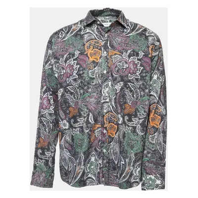 Etro Multicolor Print Cotton Blend Button Front Full Sleeve Shirt