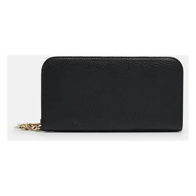 Dior Black Leather Diorissimo Voyageur Zip Around Wallet