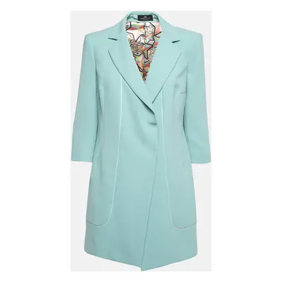 Elisabetta Franchi Mint Green Crepe Mid-Length Coat