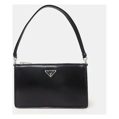 Prada brushed leather mini pouch bag