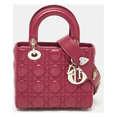 Dior Red Cannage Leather Lady Dior My ABCDior Tote