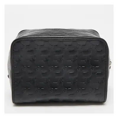 Karl Lagerfeld Black Embossed Leather Pouch