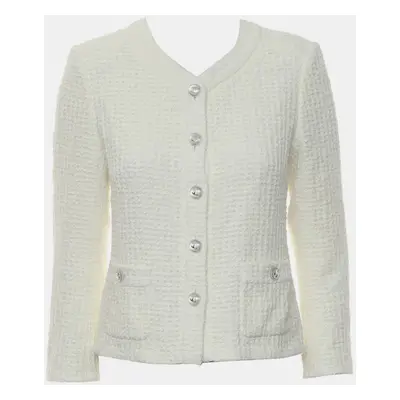 Chanel White Cotton Tweed Jacket FR Women