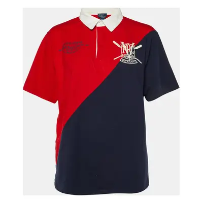 Polo Ralph Lauren Red/Navy Blue Cotton Polo T-Shirt